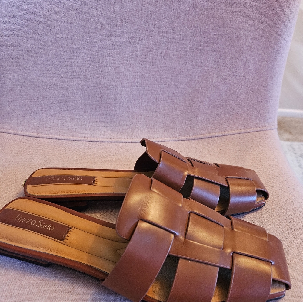 NEW Franco Sarto Tavono Mule Brown Leather Women Shoes Size 8.5 - Picture 3 of 3